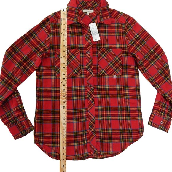 PacSun L.A Hearts Womens Plaid Long Sleeve Button Down Flannel Red Size XS - Picture 3 of 16